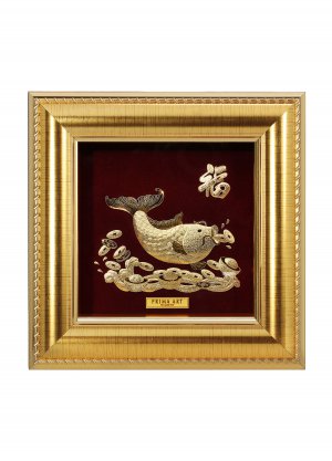 Feng Shui Fish on golden ingot  for Wealth